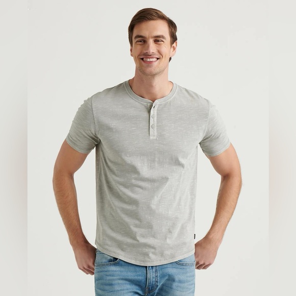 Lucky Brand Other - Lucky Brand Light Gray/Blue Henley Tee